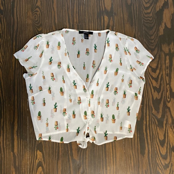Forever 21 cactus sheer top - Picture 1 of 3
